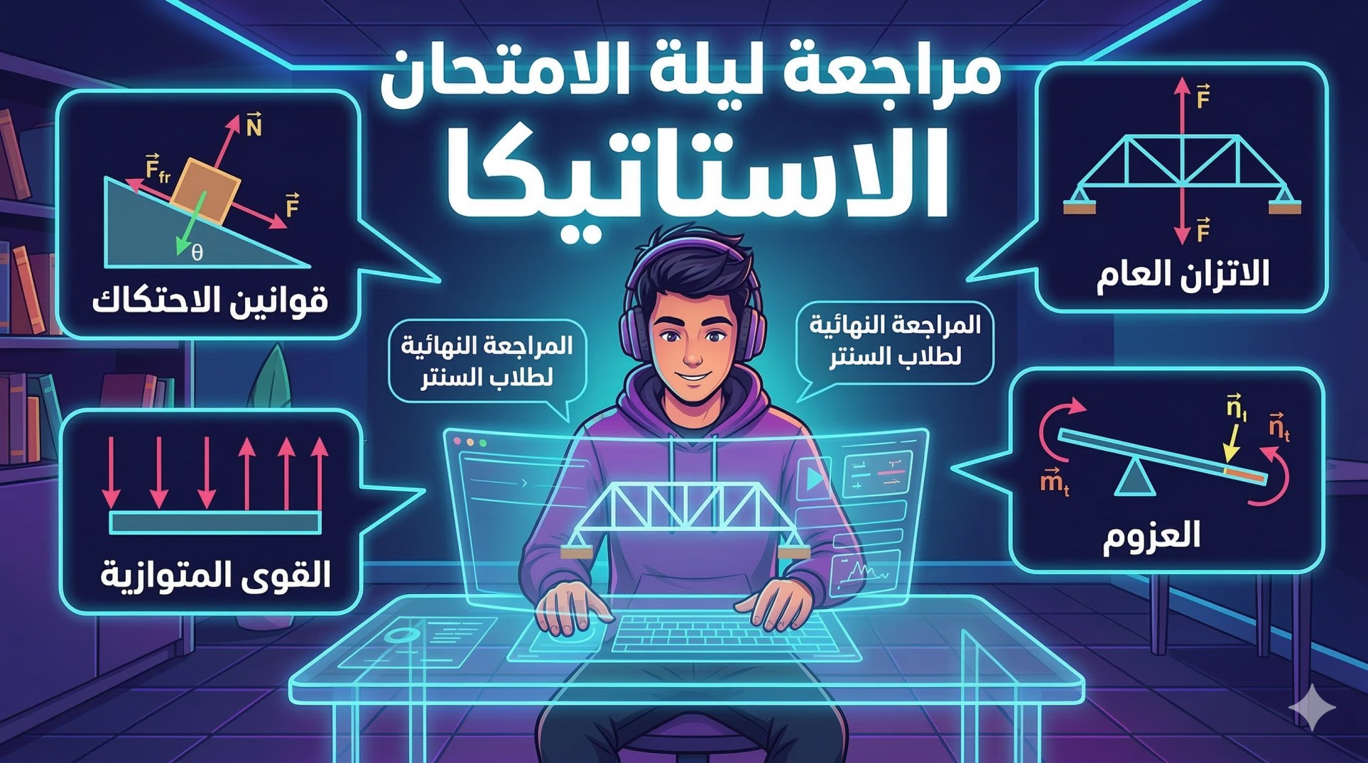 مراجعة ليلة الامتحان - الاستاتيكا (طلاب السنتر فقط)