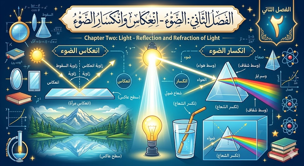 الفصل الثاني: الضوء - انعكاس وانكسار الضوء