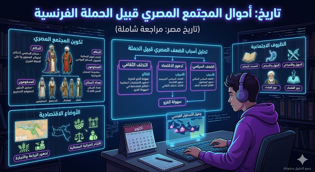 تاريخ: أحوال المجتمع المصري قبيل الحملة الفرنسية